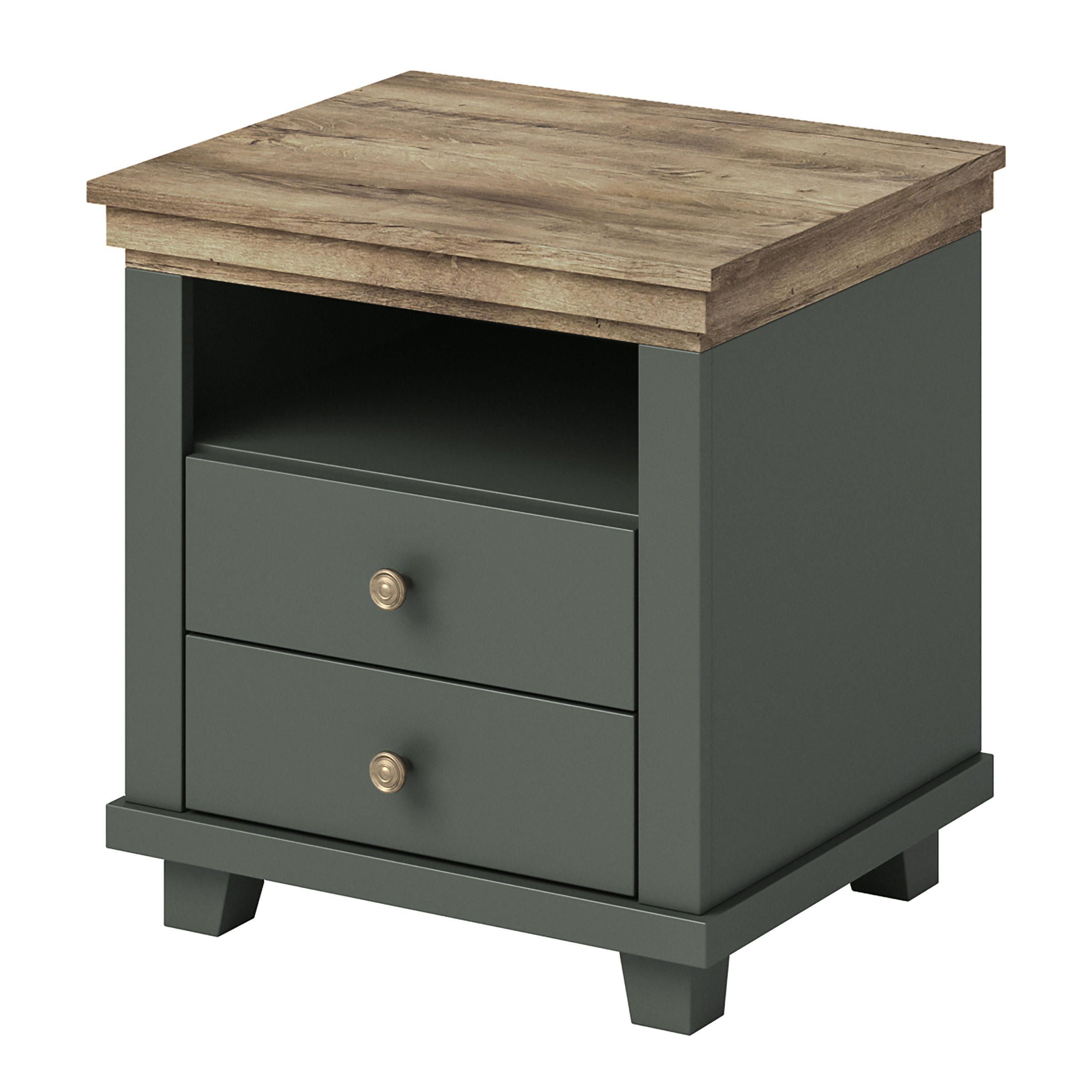 NACHTTISCH EVOLETTA 52/54/42 cm Grün - Grün, Holzwerkstoff (52/54/42cm) - MASSENO