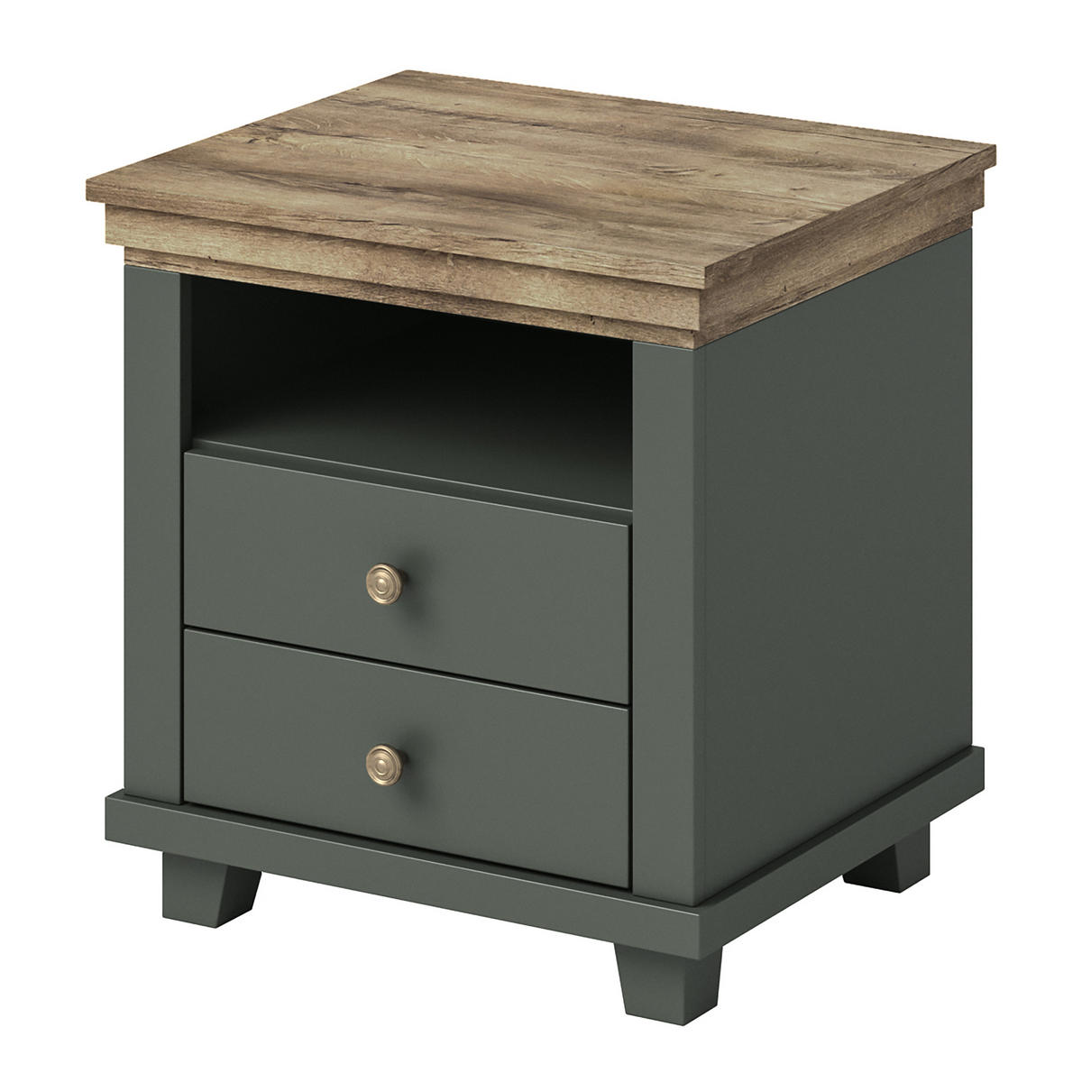 NACHTTISCH EVOLETTA 52/54/42 cm Grün - Grün, Holzwerkstoff (52/54/42cm) - MASSENO