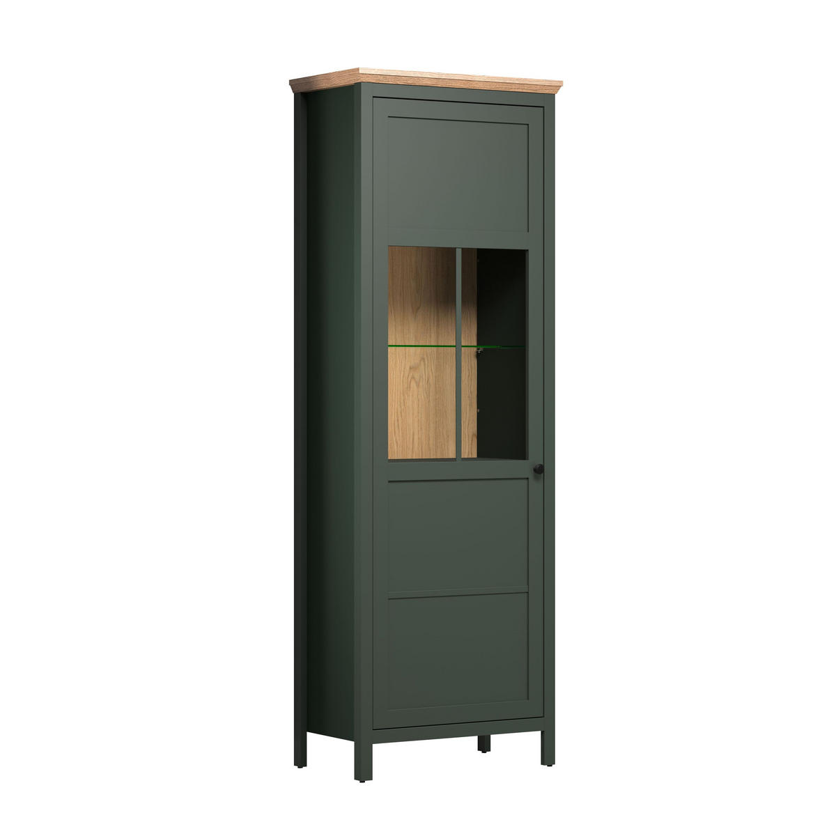 VITRINE Stanton Grün - Grün, Holzwerkstoff (69/69/198cm) - Trendteam