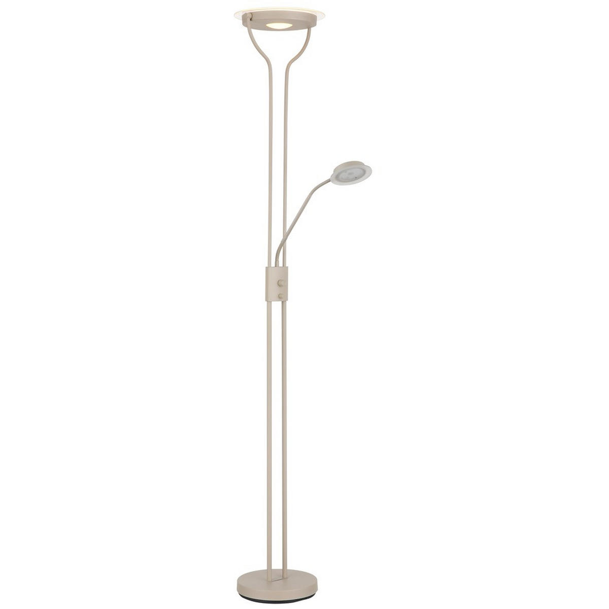 LED STEHLEUCHTE Briant Metall Glas Beige Dimmbar - Beige, Glas (28/25.5/180cm) - Globo Lighting
