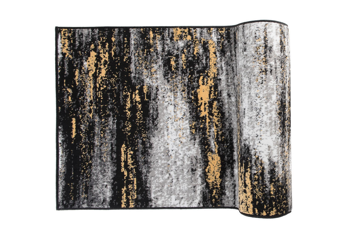 LÄUFER MAYA Schwarz Goldfarben 100/500 cm - Goldfarben, Textil (100/500cm) - Tapiso