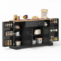 SIDEBOARD in Schwarz Küchenbuffet mit Regaltüren und Schublade für Küche und Wohnzimmer, B138/T40/H85 cm - Schwarz, Holzwerkstoff (138/85/40cm) - STILVORA