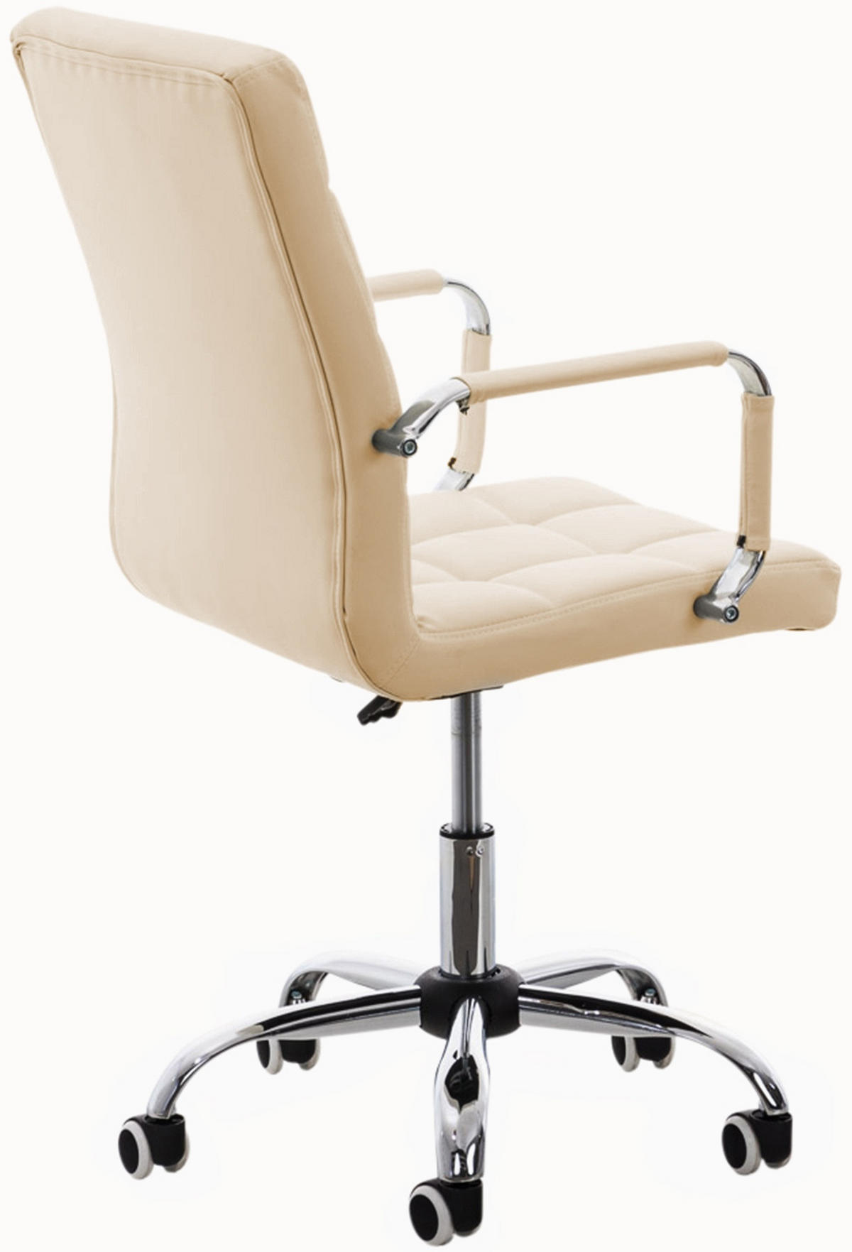 DREHSTUHL Lederlook creme - Chromfarben/Creme, Textil/Metall (54/92/59cm) - CLP