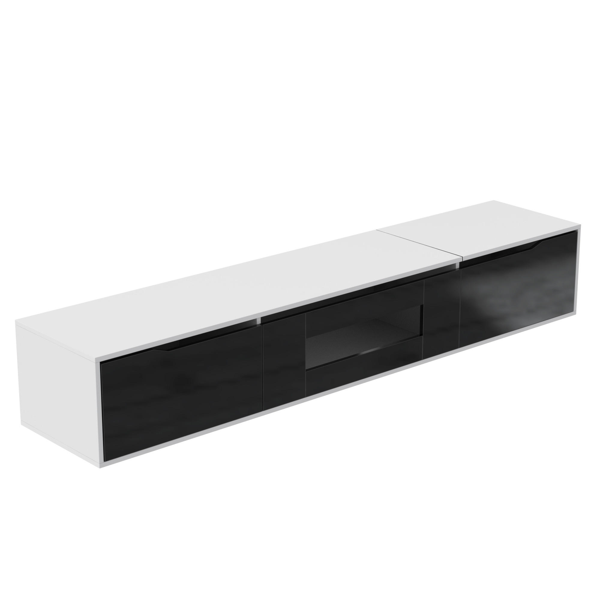 Raumix Tv-Schrank Weiß, Schwarz 35x30x180 cm
