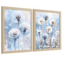 PLAKAT Sada 2 Sweet Blue 2 A4 Lehký dřevěný rám - béžová, papír (29.7/1/21cm) - Nacnic