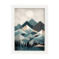 POSTER Schneebedeckte Berge A4 Weißer Rahmen - Weiß, Papier (29.7/5/21cm) - Nacnic