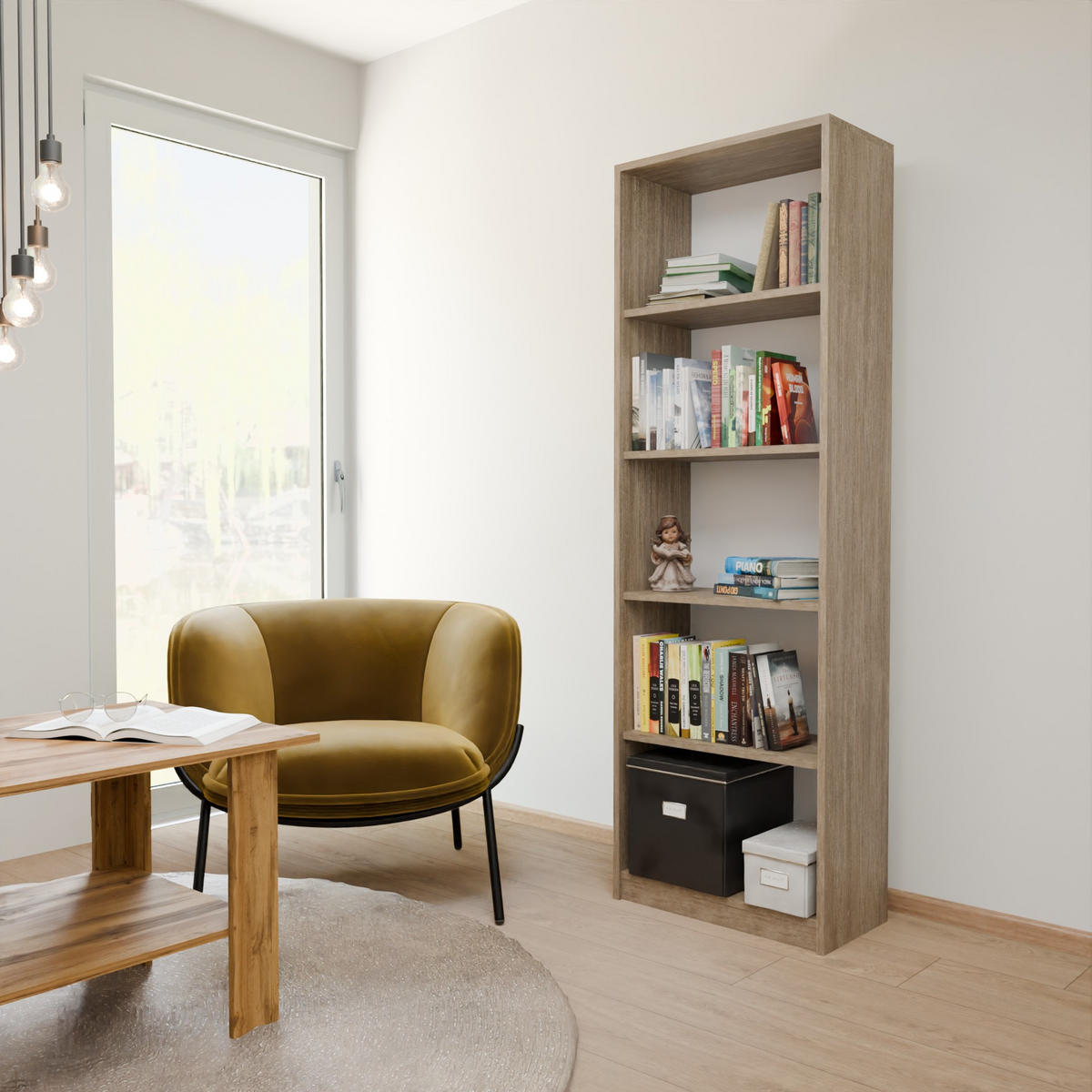 BÜCHERREGAL R3 Sonoma Eiche 58/30/176 cm - Sonoma Eiche, Holzwerkstoff (58/176/30cm) - Matkam Möbel