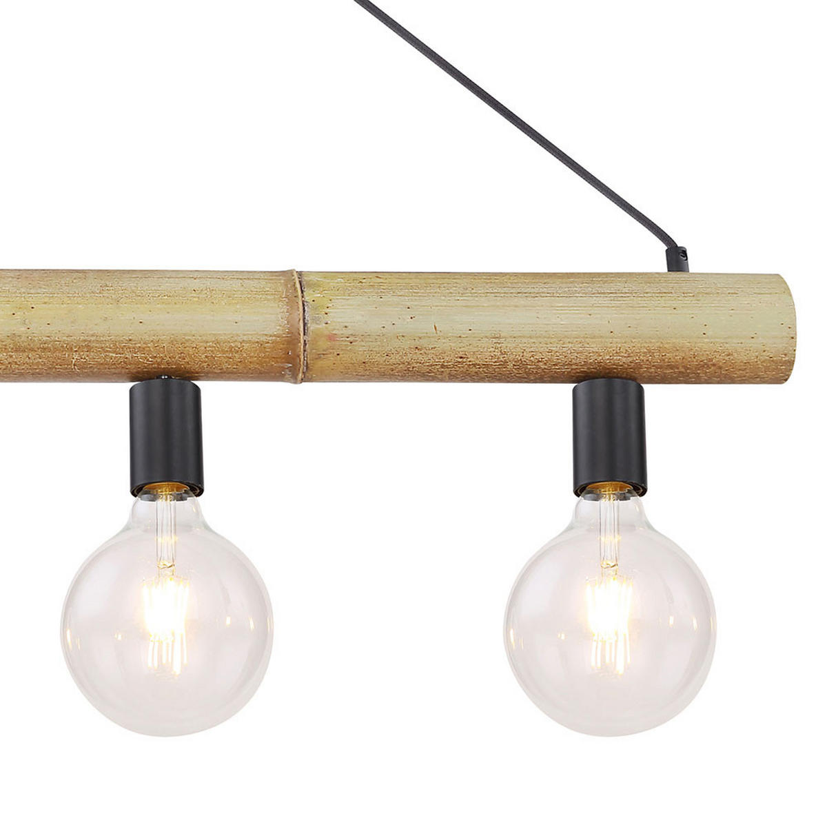 HÄNGELEUCHTE Metall Bambusoptik Braun - Braun, Holz (100/7/120cm) - Globo Lighting