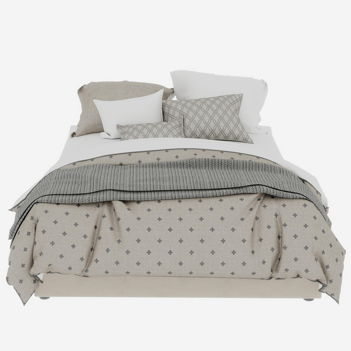 POLSTERBETT 140x200 cm Samt Stauraum hydraulisch beige - Beige, Textil (140/200cm) - Fortuna Lai