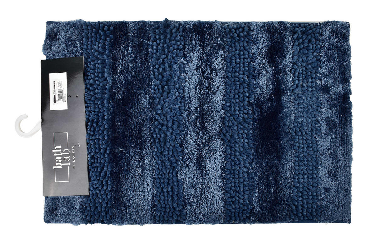 BADEMATTE Zac Blau 60/40/2 cm Textilien - Dunkelblau, Textil (40/60cm) - Mondex