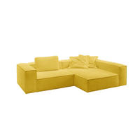 ECKSOFA CARMO Gelb Flachgewebe - Gelb/Schwarz, Kunststoff/Textil (306/191cm) - KAWOLA