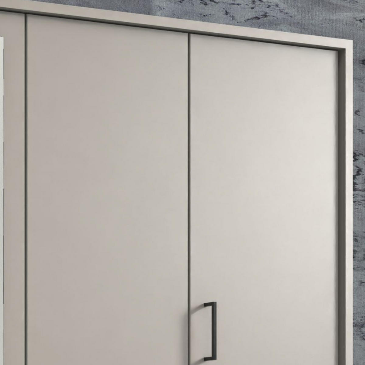 DREHTÜRENSCHRANK Kleiderschrank B228/H210/T58 cm mit Schubkästen & Passepartout & 1 Spiegeltür, Beige Grau, Griffe schwarz / 22574 - Greige/Beige, Holzwerkstoff/Kunststoff (228/210/58cm) - luma-home
