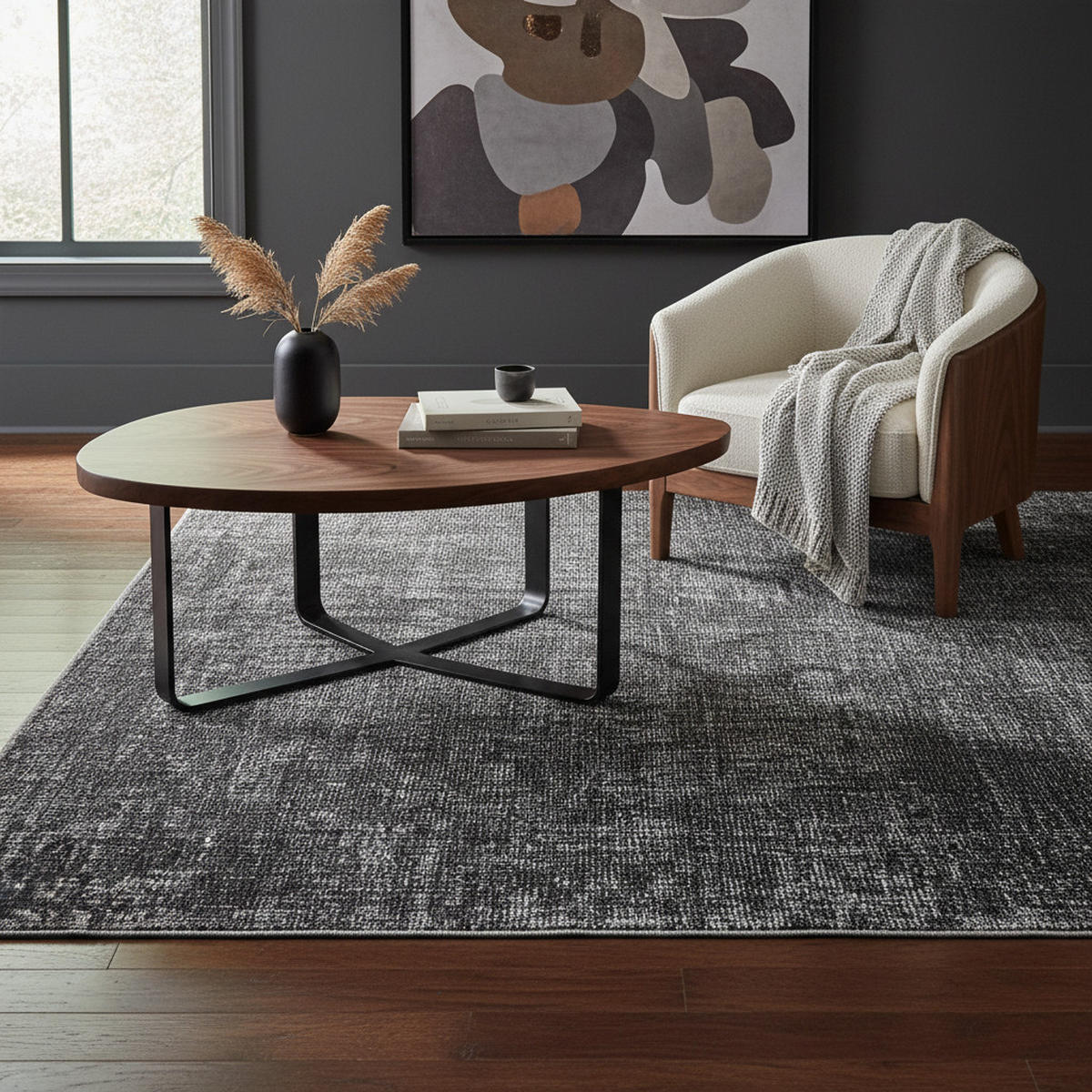 TEPPICH Kurzflor Unicolor Chenille Baumwolle Innen Grau Rechteckig 120x170 - Grau, Textil (120/170cm) - KADIMA DESIGN