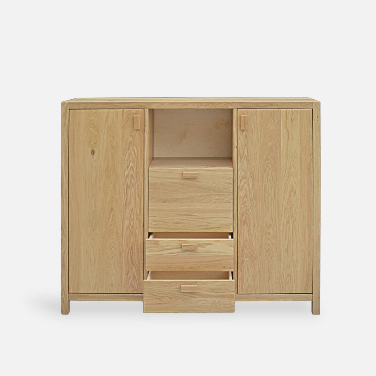 KOMMODE aus Eiche mit Beine fürs Wohnzimmer DAVOS - Eichefarben, Holz (140/120/40cm) - Rawood Furniture