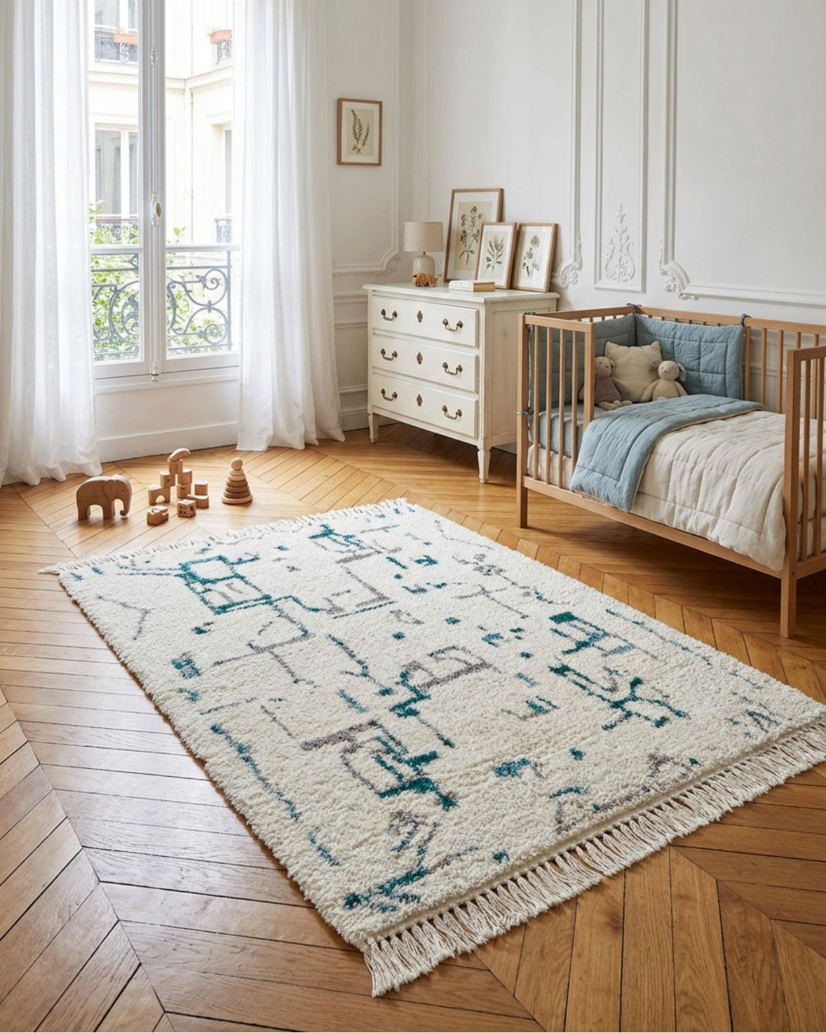 TEPPICH mit Grafik und Designmotiv blau - Blau, Textil (120/170cm) - AFK Living