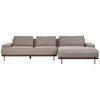 3-SITZER-ECKSOFA hellbraun rechtsseitig Mariferd - Hellbraun/Dunkelbraun, Textil (316/146cm) - Beliani
