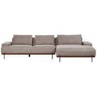3-SITZER-ECKSOFA hellbraun rechtsseitig Mariferd - Hellbraun/Dunkelbraun, Textil (316/146cm) - Beliani