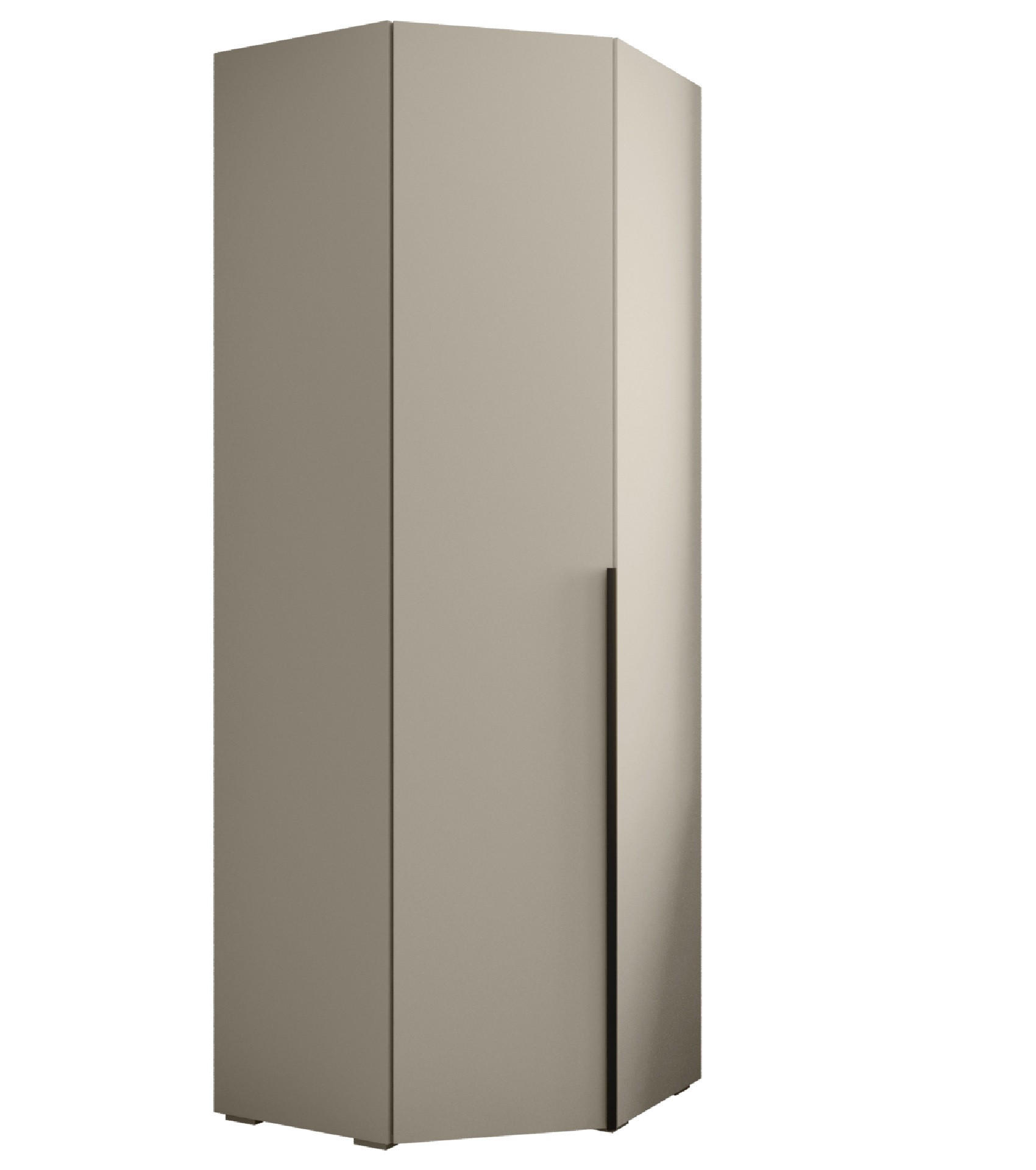 DREHTÜRENSCHRANK 236.7/81.7/81.7 1-türig - Kaschmir/Schwarz, Holz/Metall (81.7/236.7/81.7cm) - MÖBEL KRYSPOL