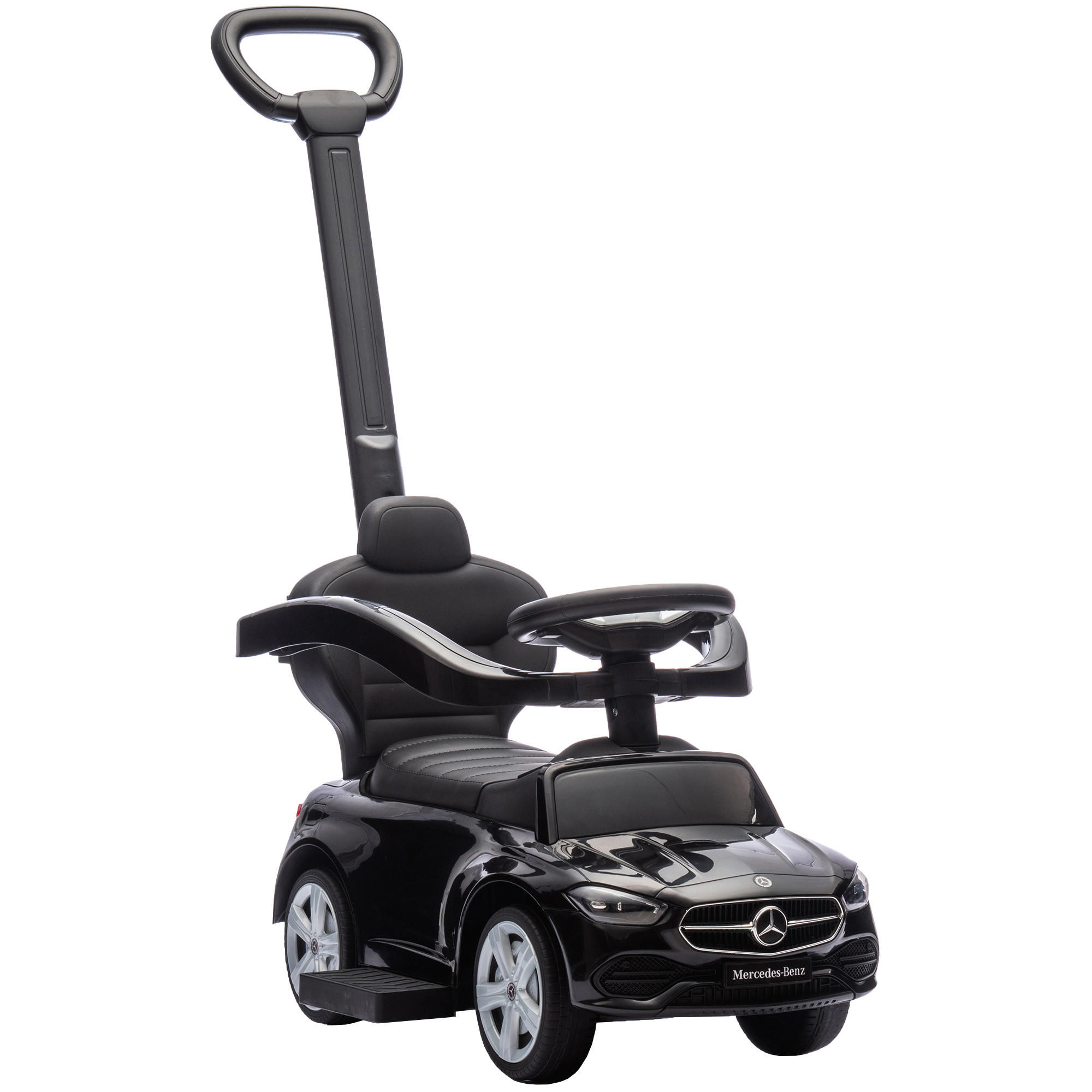 RUTSCHFAHRZEUG DE-16977 2-in-1 Schiebeauto mit Lenkrad & Hupe Schwarz - Schwarz, Kunststoff (91/40/83cm) - ComfortXL