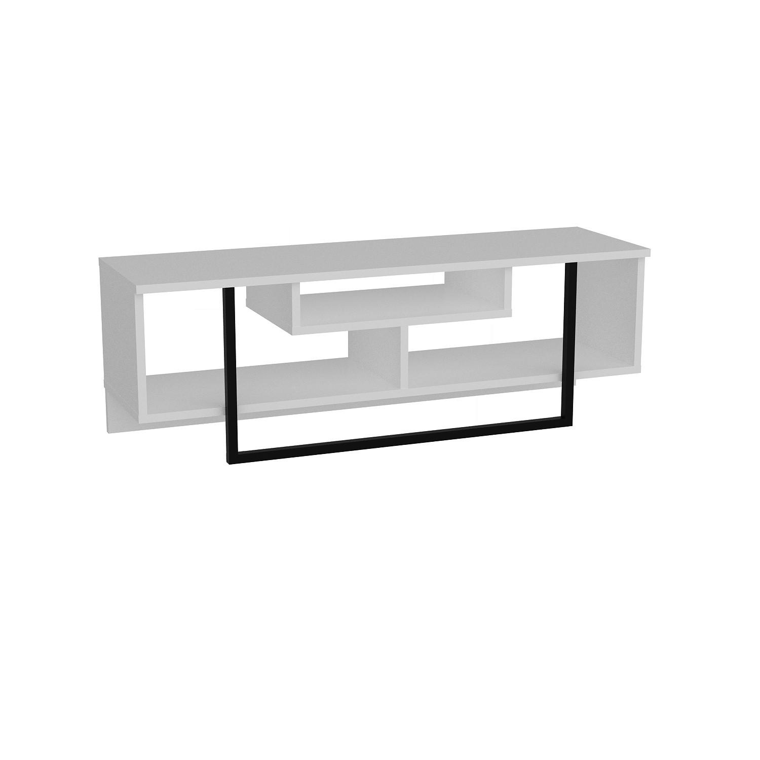TV-ELEMENT Asal Weiss Schwarz Metall - Schwarz/Weiß, Holzwerkstoff (119.4/40/35.2cm) - Decorotika