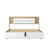 POLSTERBETT 160x200 cm mit LED-Kopfteil, Stauraum, PU, Weiß - Weiß, Metall (160/200cm)