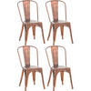 BESUCHERSTUHL 4er Set Metall kupfer - Kupferfarben, Metall (44/89/48cm) - CLP