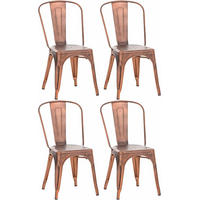 BESUCHERSTUHL 4er Set Metall kupfer - Kupferfarben, Metall (44/89/48cm) - CLP