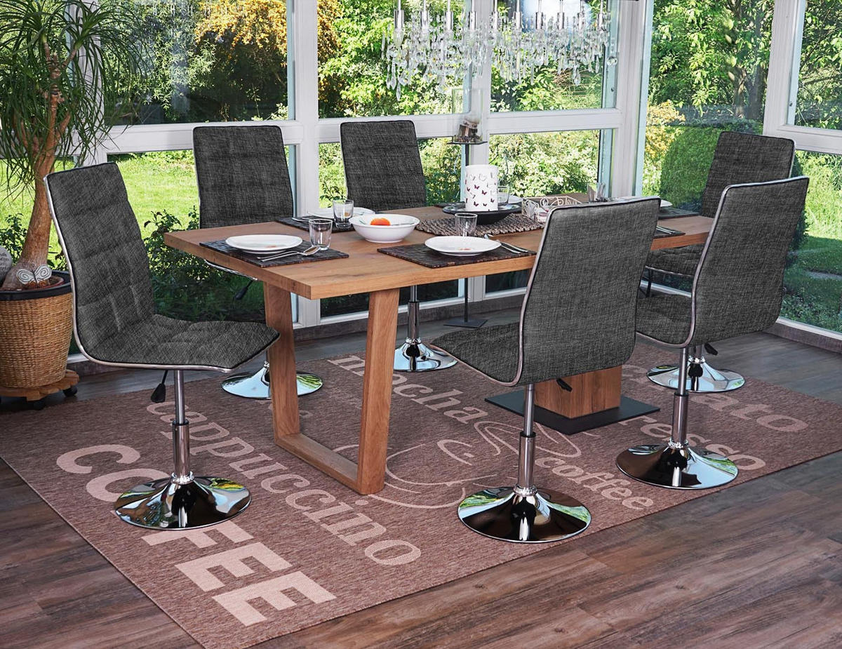 ESSZIMMERSTUHL Grau 6er-Set - Grau, Textil (43/103/54cm) - MCW