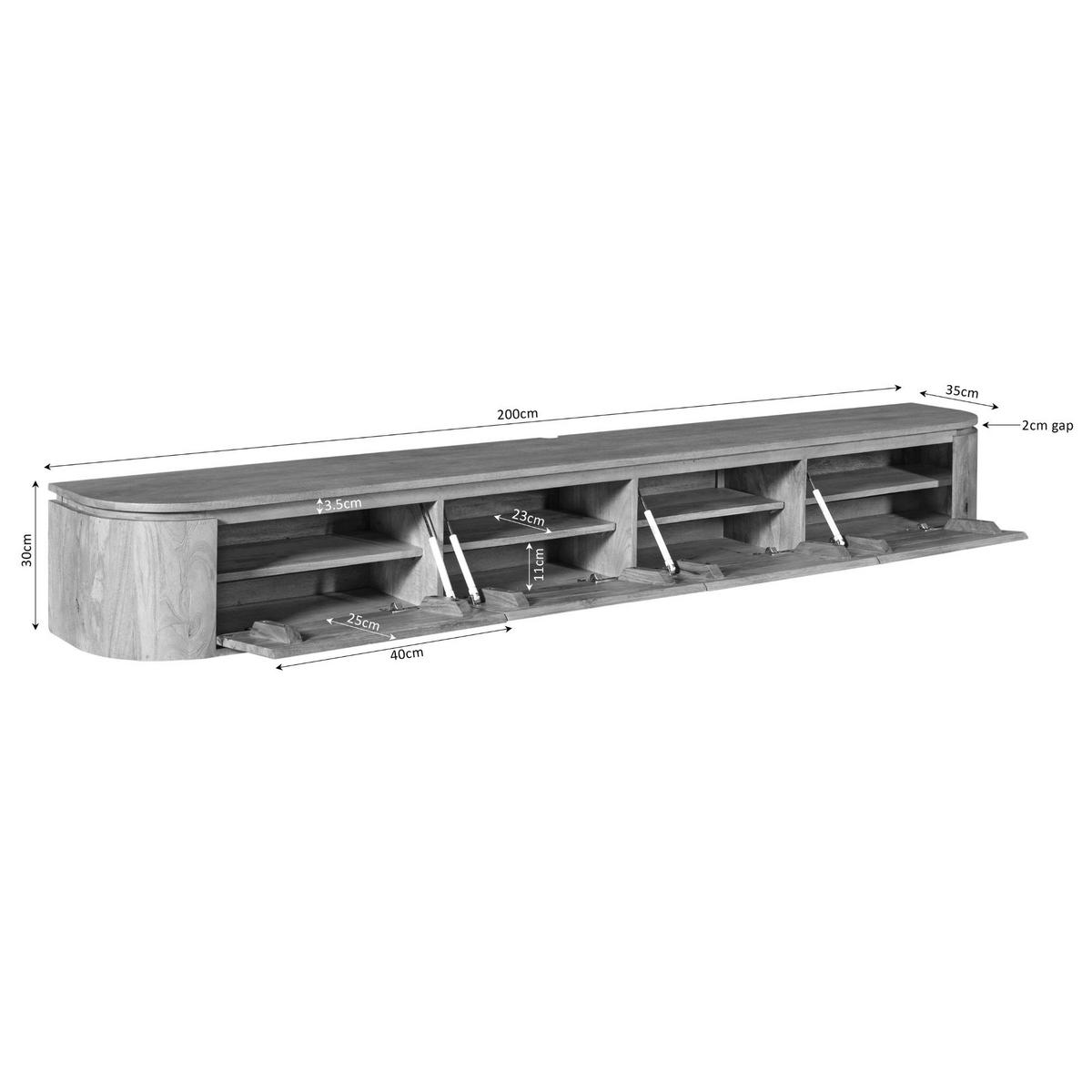 TV-MÖBEL Excellent Braun 35/200/30 cm - Braun, Holz (200/30/35cm) - Starfurn