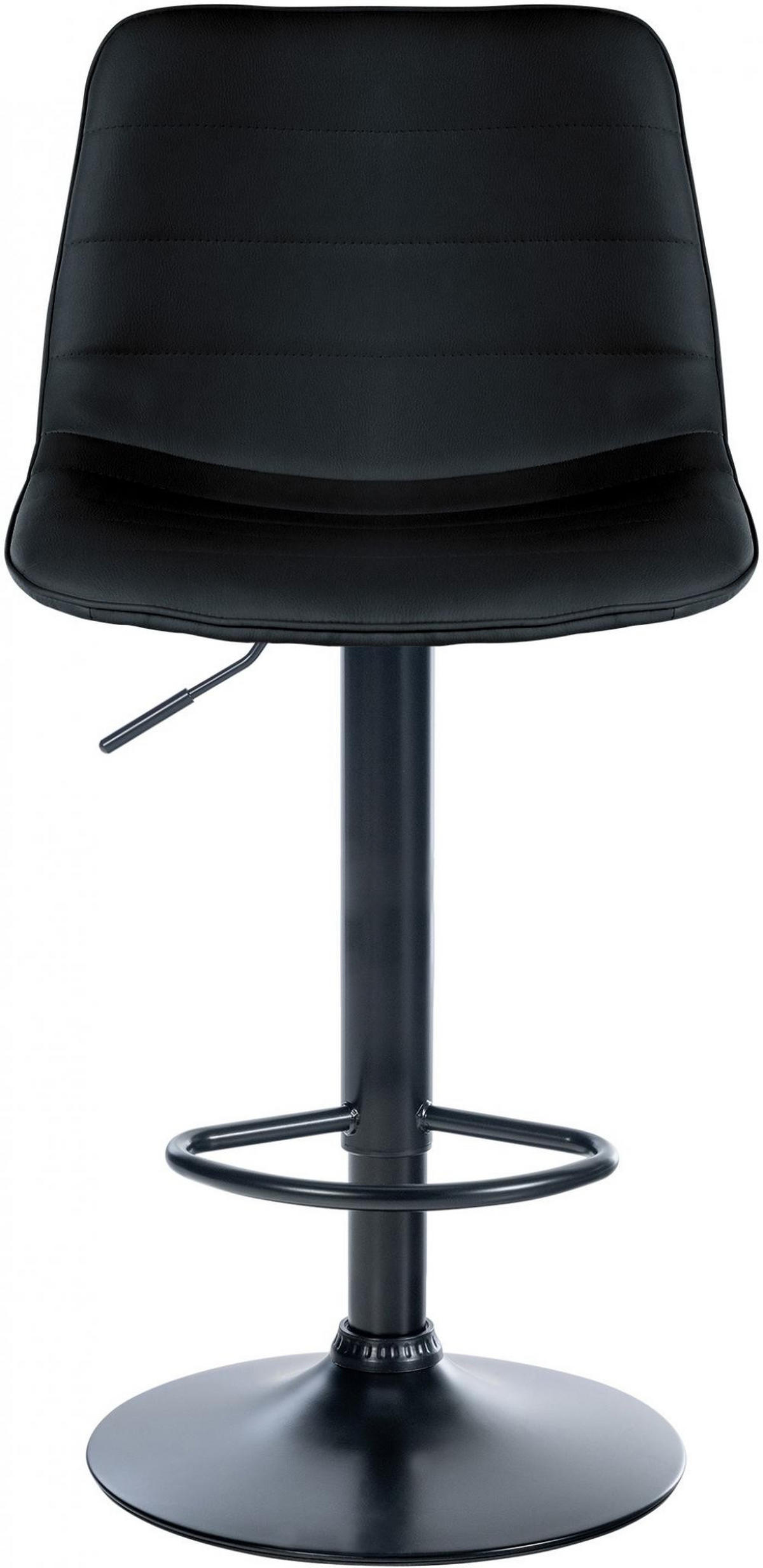 BARHOCKER 2er Set Lederlook schwarz - Schwarz, Textil/Metall (45/89/46cm) - CLP