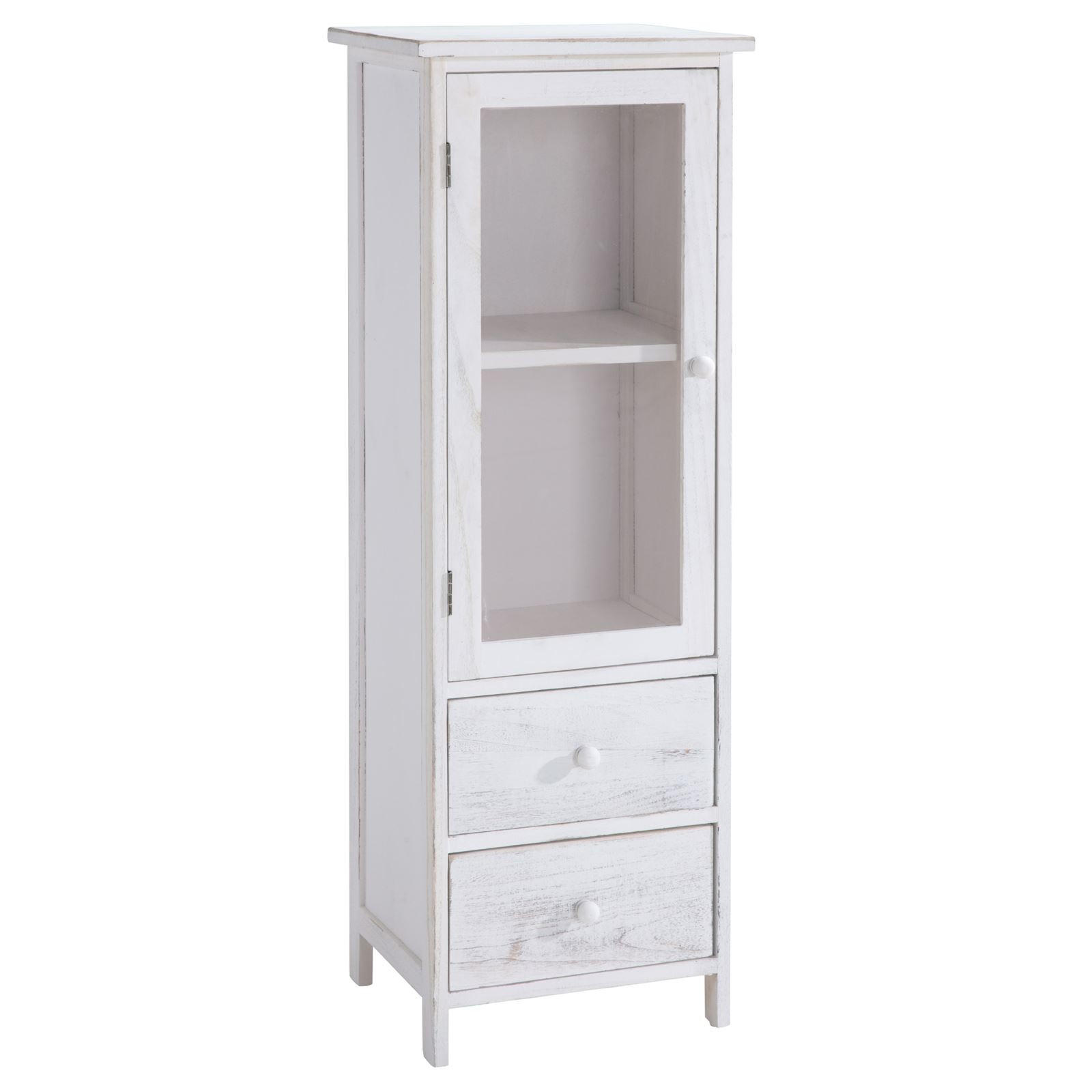 VITRINE ETANIA - Weiß, Holz (32/104/27cm) - CARO-Möbel