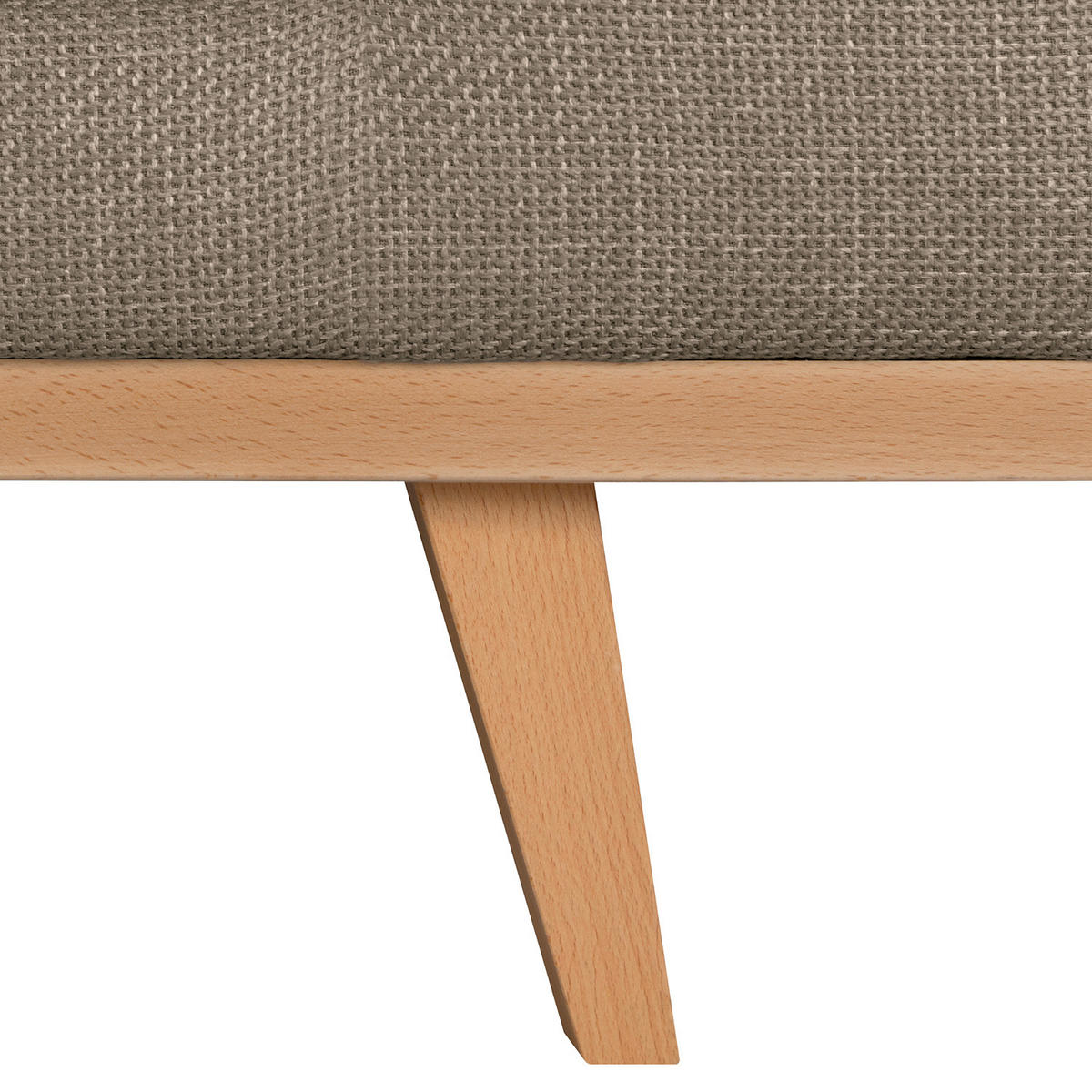 POLSTERHOCKER - Taupe/Buchefarben, Buchenholz/Textil (85/43/60cm) - home24