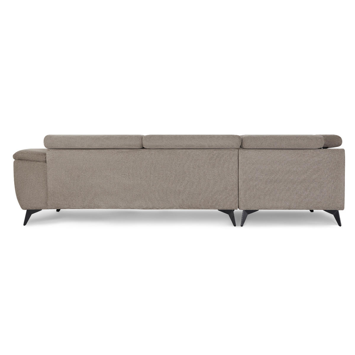 ECKSOFA Webstoff Beige - Beige/Schwarz, Textil/Metall (290/95cm) - Furnhouse