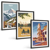 BILDER SET 3er Set - 40x60 cm Schwarzer Rahmen - Ouray Mountains London Coliseum - Schwarz, Kunststoff (40/60cm) - TULUP