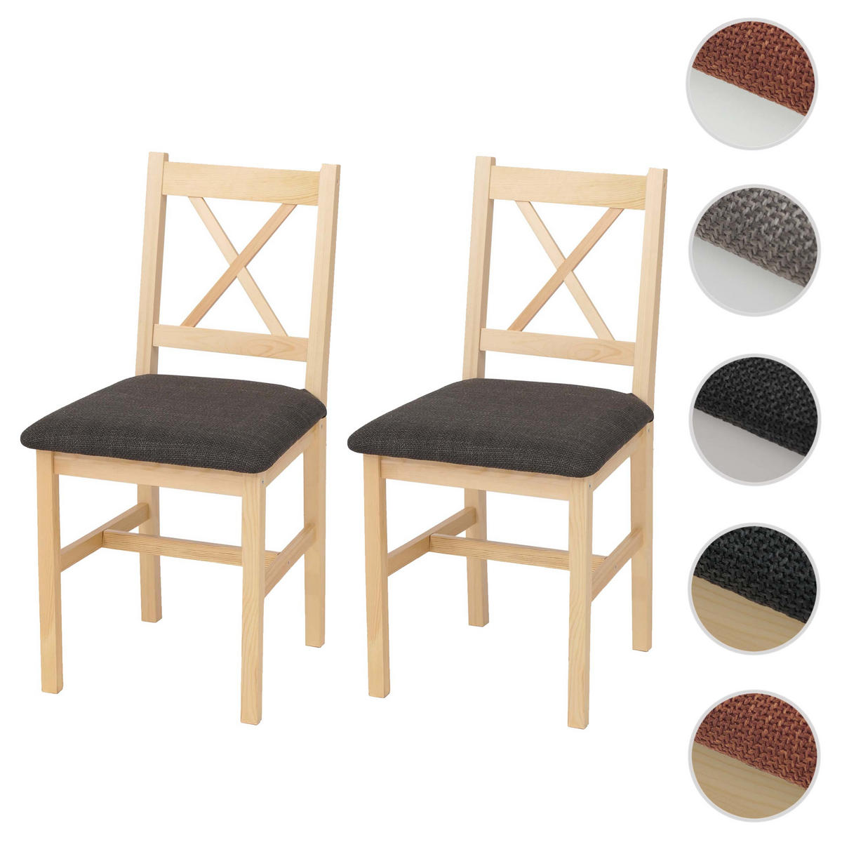ESSZIMMERSTUHL Braun, Schwarz 2er-Set - Schwarz/Braun, Holz (43/85/44cm) - Jamb