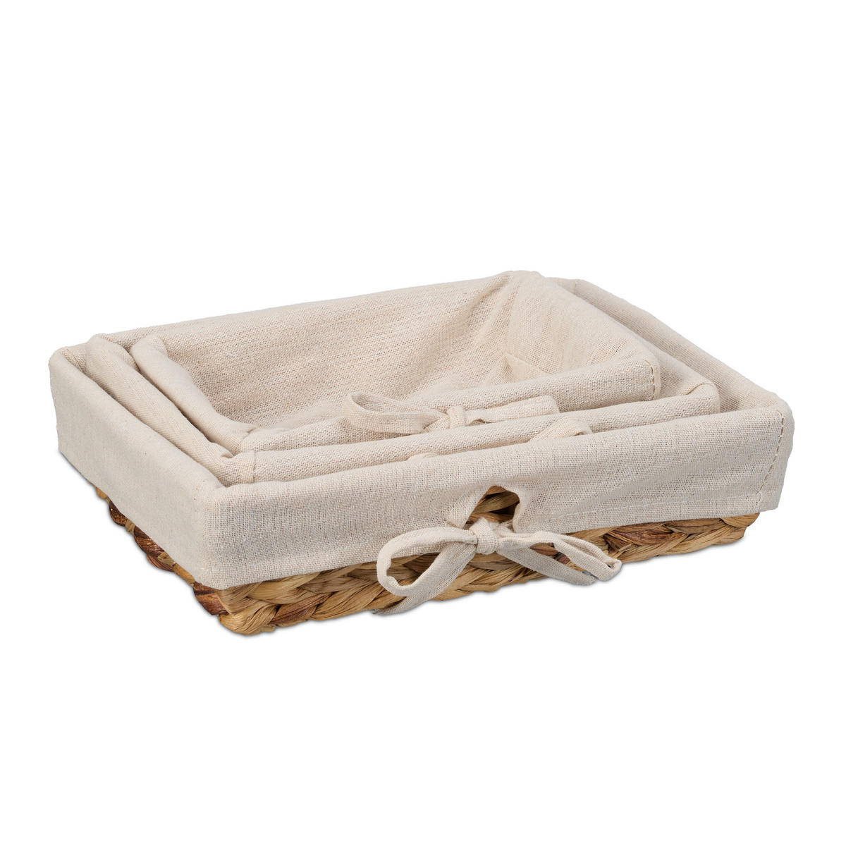 3TLG.BROTKORB - Multicolor, Textil/Metall (30/8/30cm) - Relaxdays