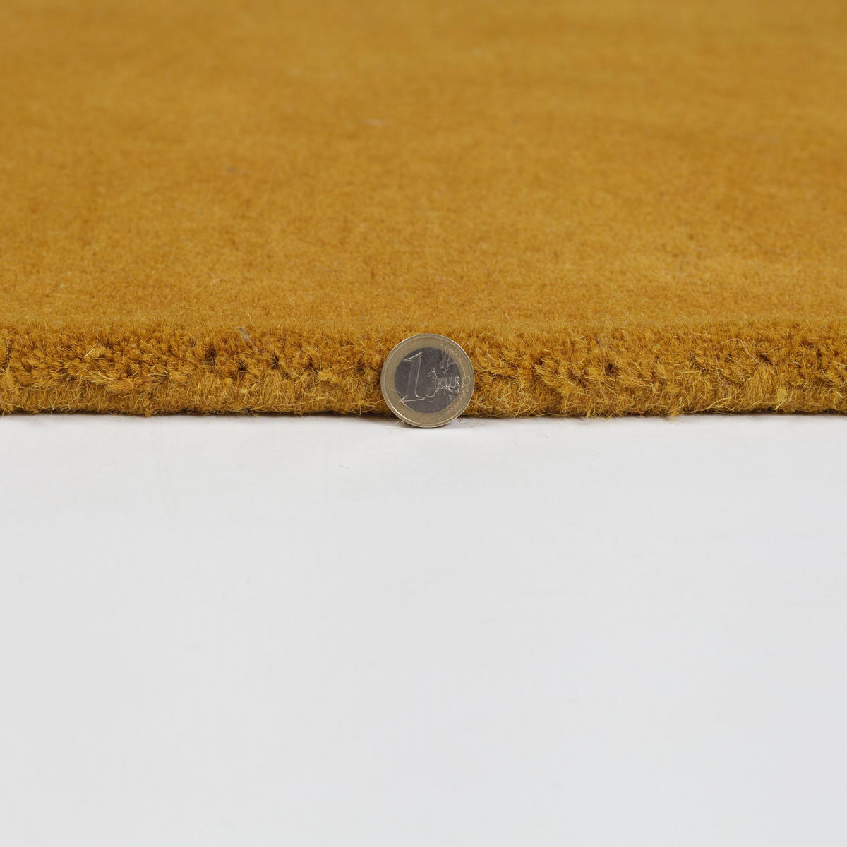 WOLLTEPPICH Geometrisch-Design, handgetuftet THAMES EVA, Senfgelb 120x180 cm - Currygelb, Textil (120/180cm) - KADIMA DESIGN
