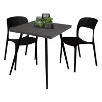 BISTROTISCH Ekaterina 70x70x75 schwarz matt/graphit - Graphitfarben, Metall (70/70/75cm) - 58aufmkessel
