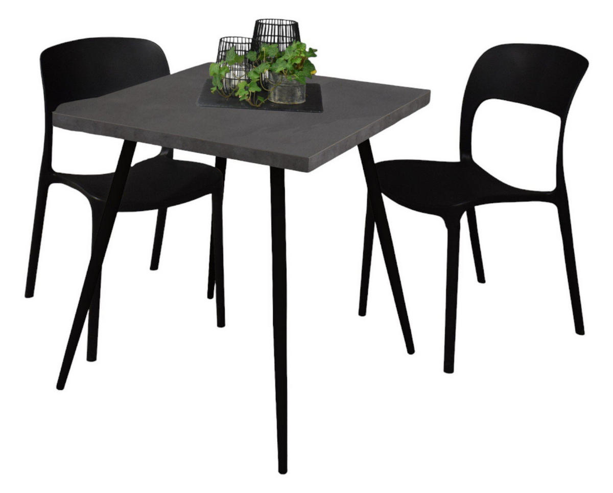 BISTROTISCH Ekaterina 70x70x75 schwarz matt/graphit - Graphitfarben, Metall (70/70/75cm) - 58aufmkessel
