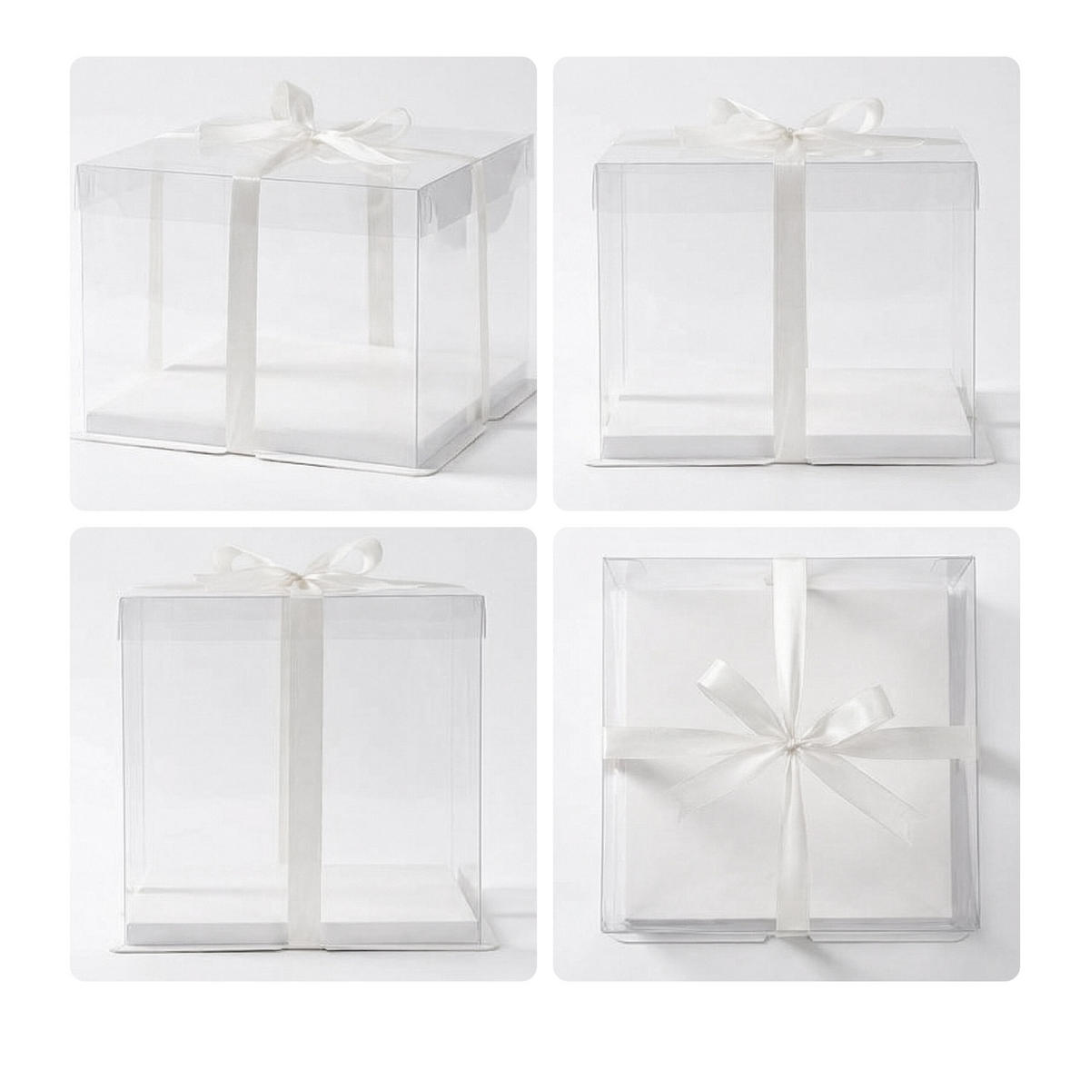2XKRABICE na dort - průhledná, textil/plast (30/20/30cm) - Relaxdays