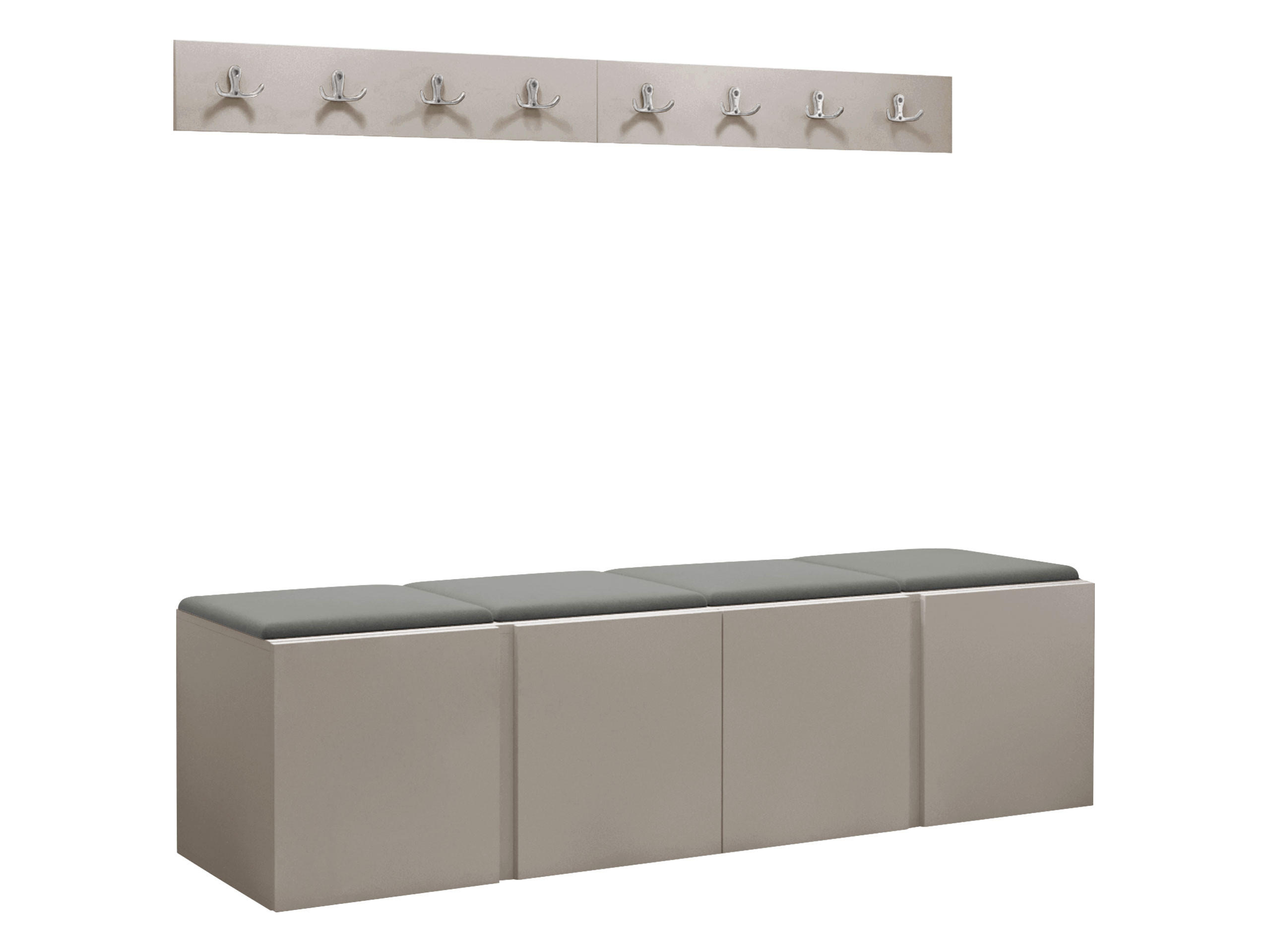 GARDEROBEN-SET Orion VII - Kaschmir/Grau, Holzwerkstoff/Kunststoff (168/42/46cm) - MIRJAN24