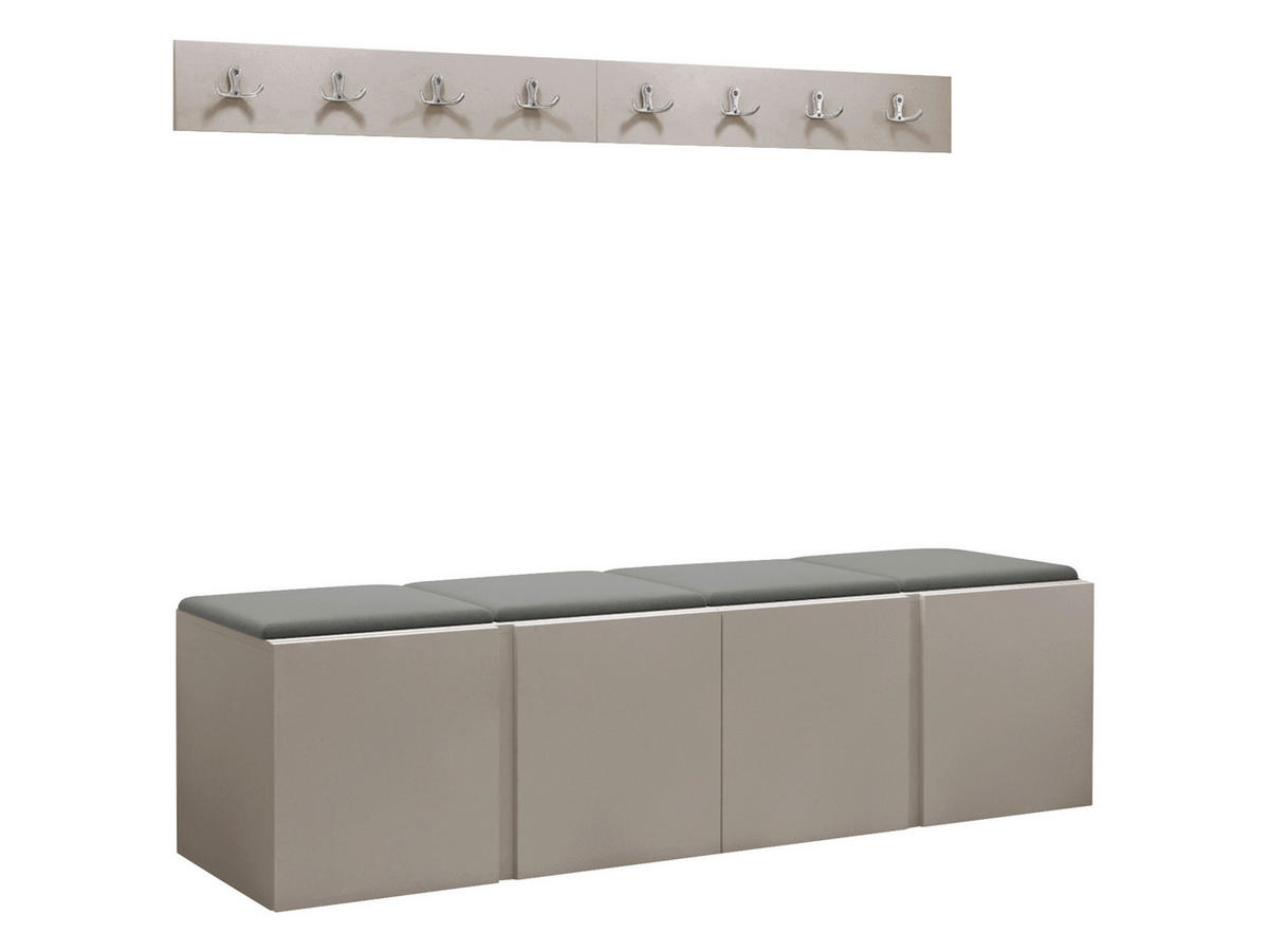 GARDEROBEN-SET Orion VII - Kaschmir/Grau, Holzwerkstoff/Kunststoff (168/42/46cm) - MIRJAN24