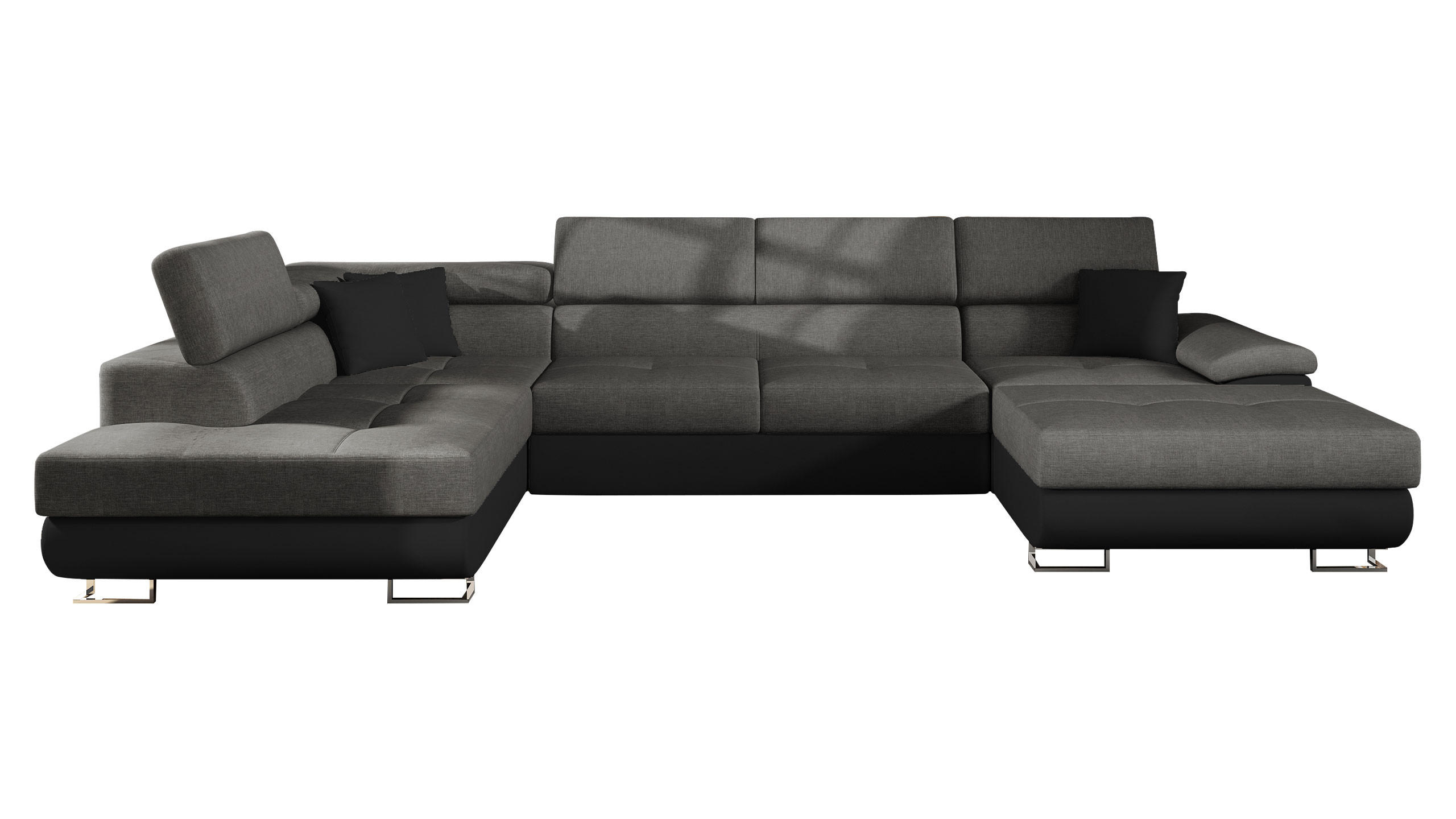 WOHNLANDSCHAFT Cotere Bis, Seite: Links - Schwarz, Holz (345/91/202cm) - MIRJAN24