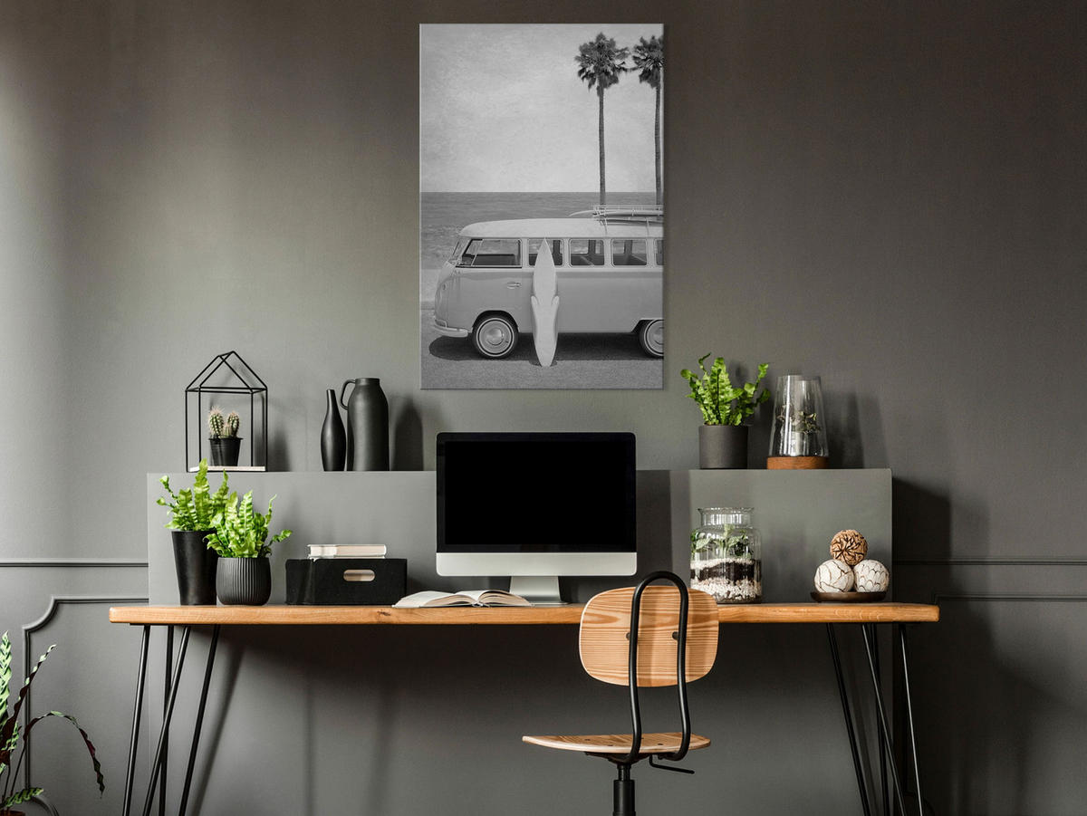 KUNSTDRUCK Schwarz-Weiß 40/60 cm - Schwarz, Textil (40/60cm) - KUNSTLOFT