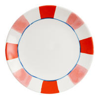 FRÜHSTÜCKSTELLER Streifen PR in Rot - 22cm - Rot, Keramik (21.8/21.8/2.5cm) - Blond Amsterdam