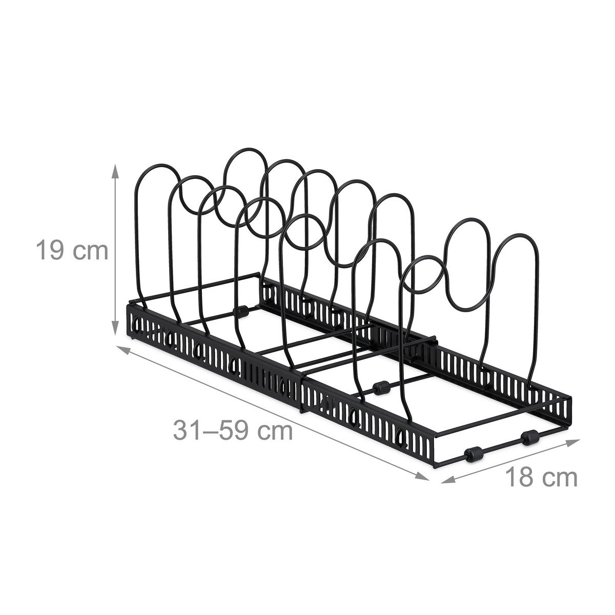 PFANNENHALTER - Schwarz, Metall (59/19/18cm) - Relaxdays
