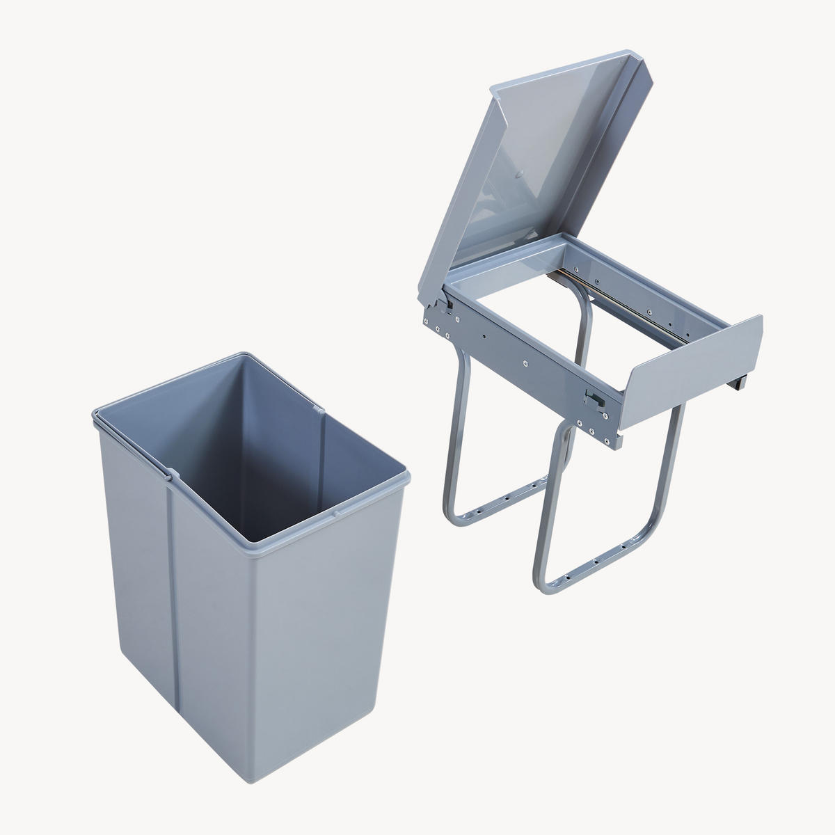 VESTAVĚNÝ KOŠ NA ODPAD Froland - šedá, kov/plast (34/42/26cm) - [en.casa]