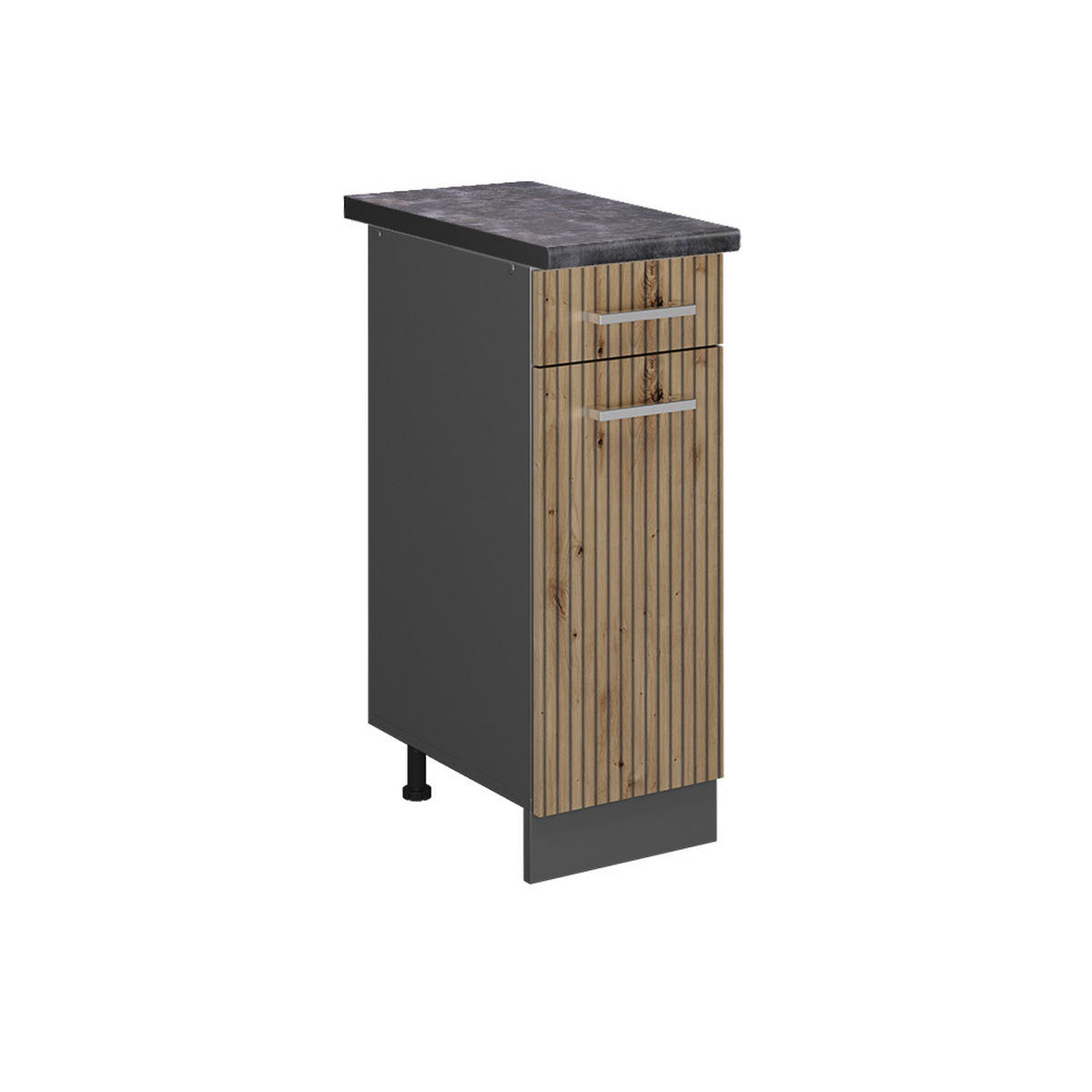 KÜCHENUNTERSCHRANK R-Line Artisan-Eiche 30 cm, AP Anthrazit - Anthrazit/Eiche Artisan, Holzwerkstoff (30/81.6/60cm) - Vicco