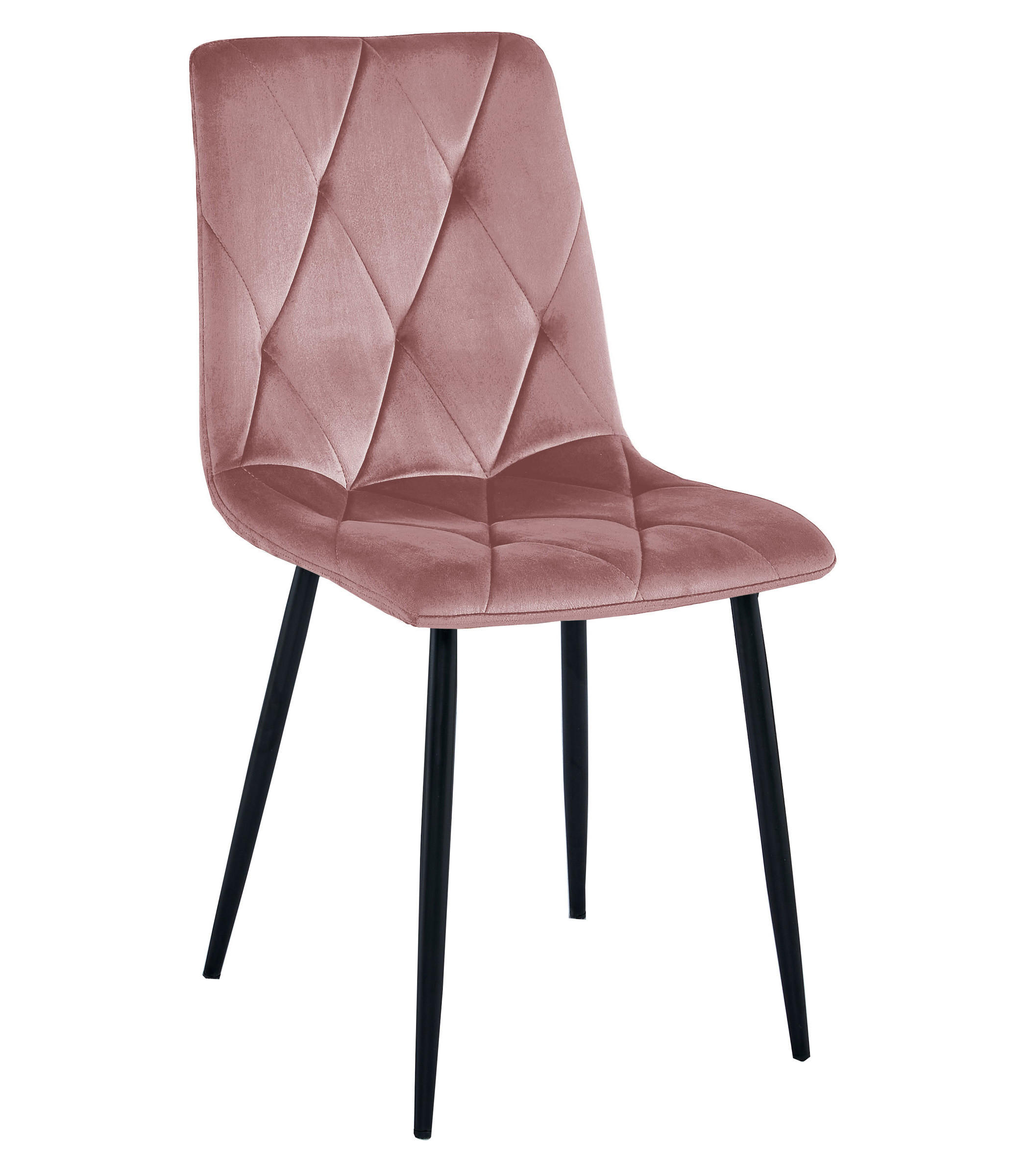 ESSZIMMERSTUHL TYRA rosa Sitz, schwarze Beine - Pink/Schwarz, Textil (44.5/87/54.5cm) - Valora