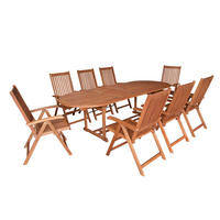 GARTEN-ESSGRUPPE Laguna, 9-teilige Sitzgruppe, Eukalyptus geölt, FSC®-zertifiziert - Braun, Holz - TPFGarden